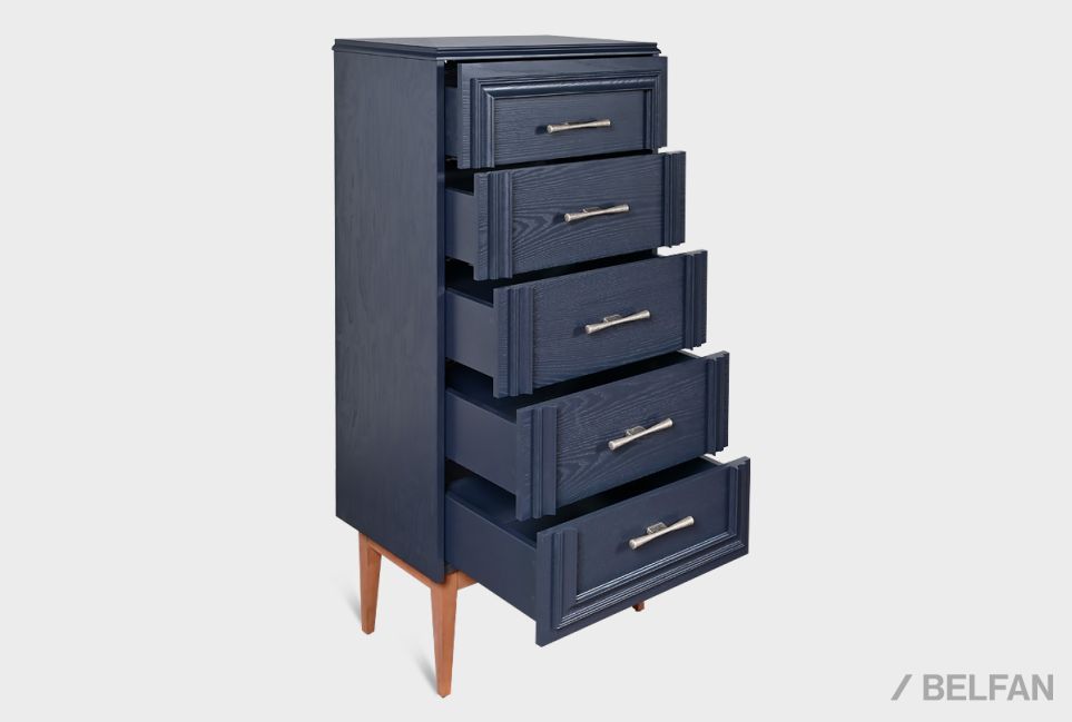 Комод "Сакраменто" 5 (высокий) массив и шпон дуба, МДФ 6