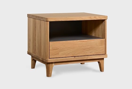 Тумба прикроватная "Уоллстрит" (с нишей) массив дуба, МДФ 7