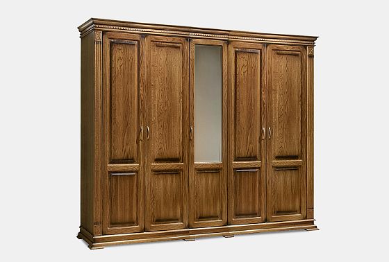 Шкаф 5-ти дверный "Верди Люкс" массив и шпон дуба 3