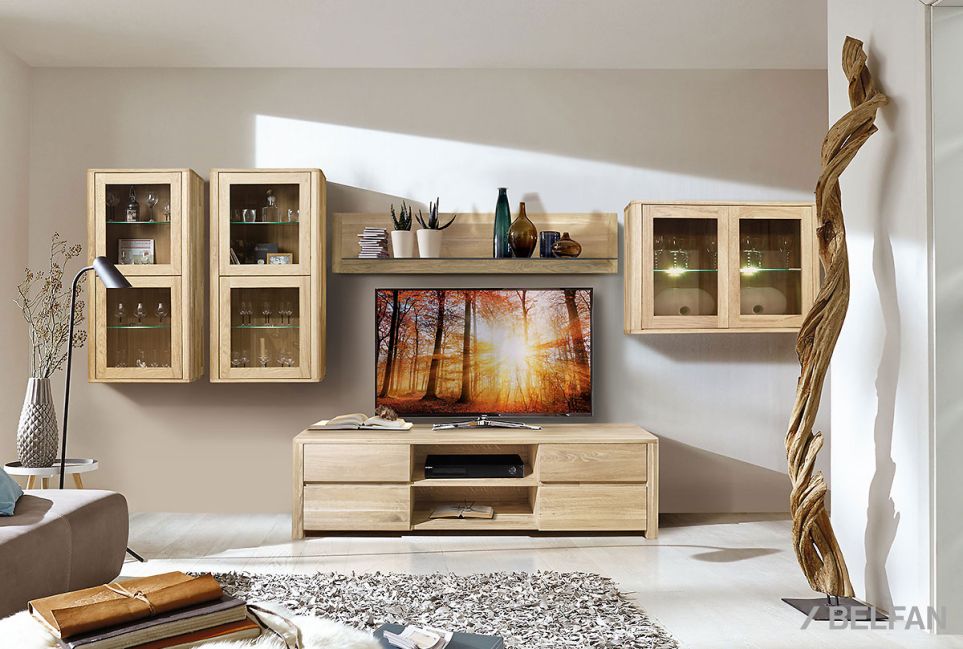 Полка настенная "Норд" (стекло) массив дуба, стекло 2