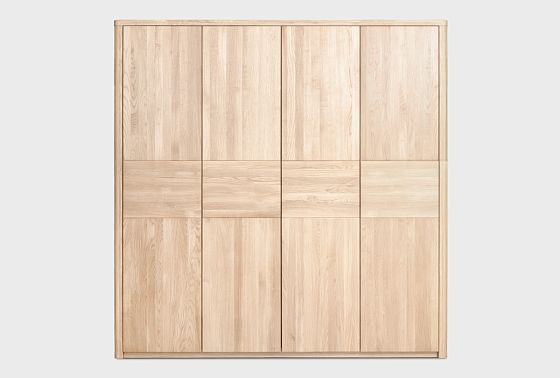 Шкаф для одежды 4-х дверный "Норд" (с ящиками) массив дуба 5