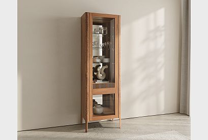 Витрина 1-но дверная "Бергамо" (правая); американский орех