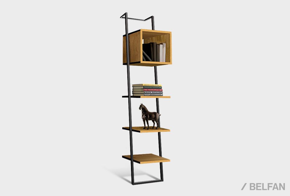 Стеллаж "Арт" 440 массив дуба, металл 1