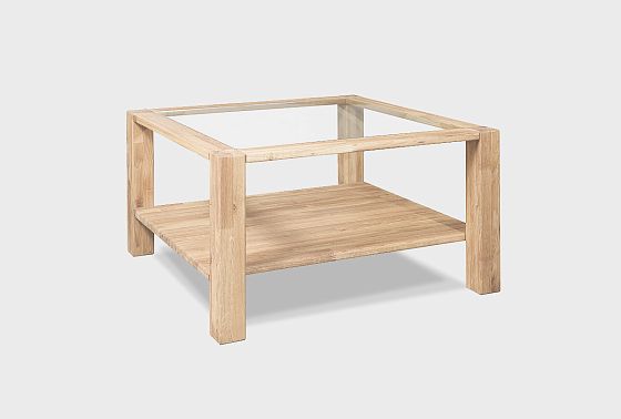 Стол журнальный "Норд" 70 (стекло) массив дуба, стекло 7