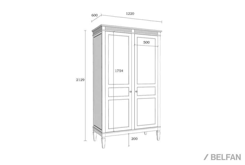 Шкаф для одежды 2-х дверный "Ольса" 02 массив сосны 4
