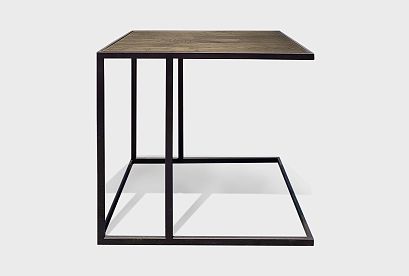 Стол кофейный "Арт" приставной; *КМ-009.250; графит, чёрный металл