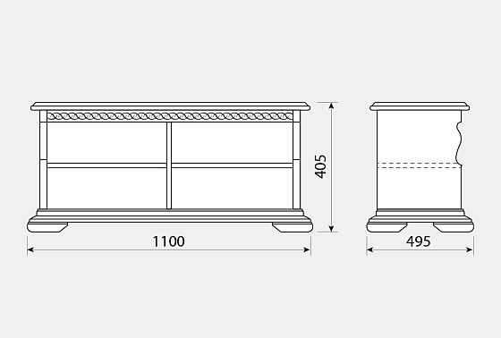 Тумба для прихожей "Лика" массив и шпон дуба 4