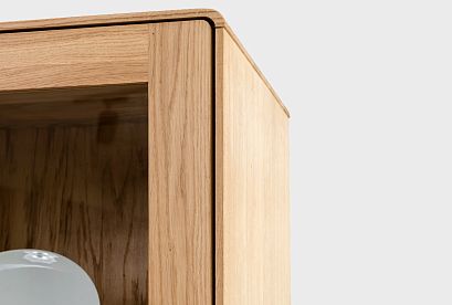 Витрина 2-х дверная "Норман"; 1 ящик; дуб натуральный, чёрный