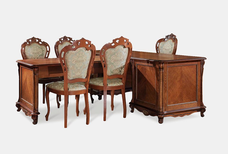 Стол письменный "Алези" с приставкой; слоновая кость с золочением