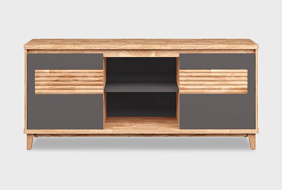 Тумба "Уоллстрит" 3 (с нишей) массив дуба, МДФ 3