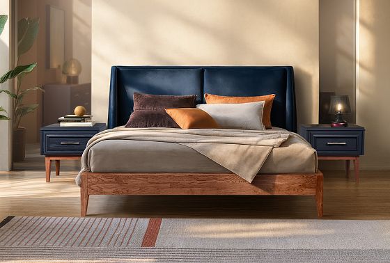 Кровать "Сакраменто" (мягкое изголовье) массив дуба 4