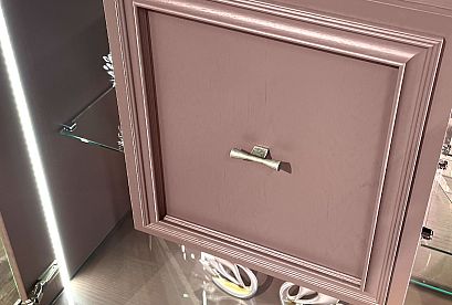 Тумба высокая "Сакраменто" (стекло); *А-016.84; кашемир, орех