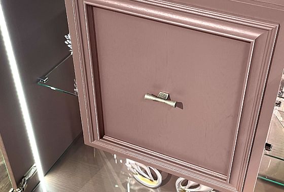 Тумба высокая "Сакраменто" (стекло) массив и шпон дуба, МДФ 9