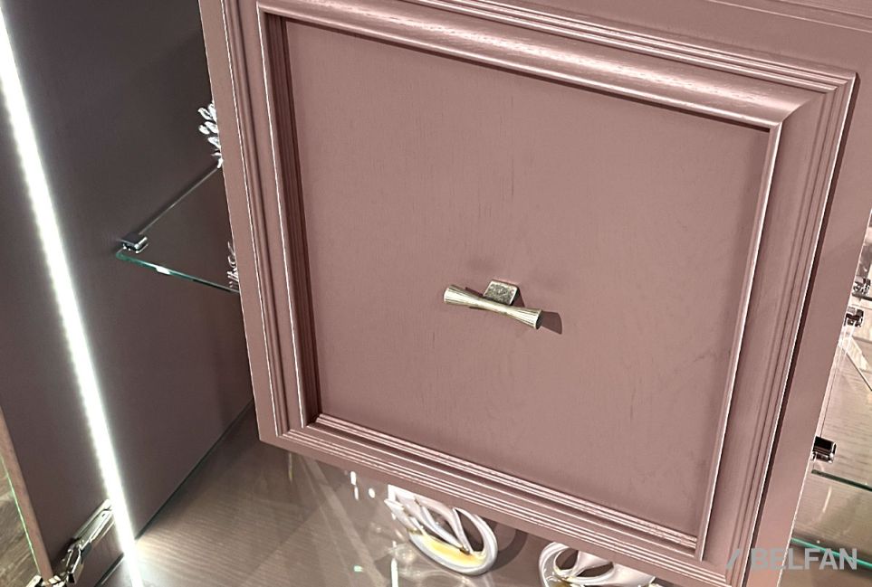 Тумба высокая "Сакраменто" (стекло) массив и шпон дуба, МДФ 3