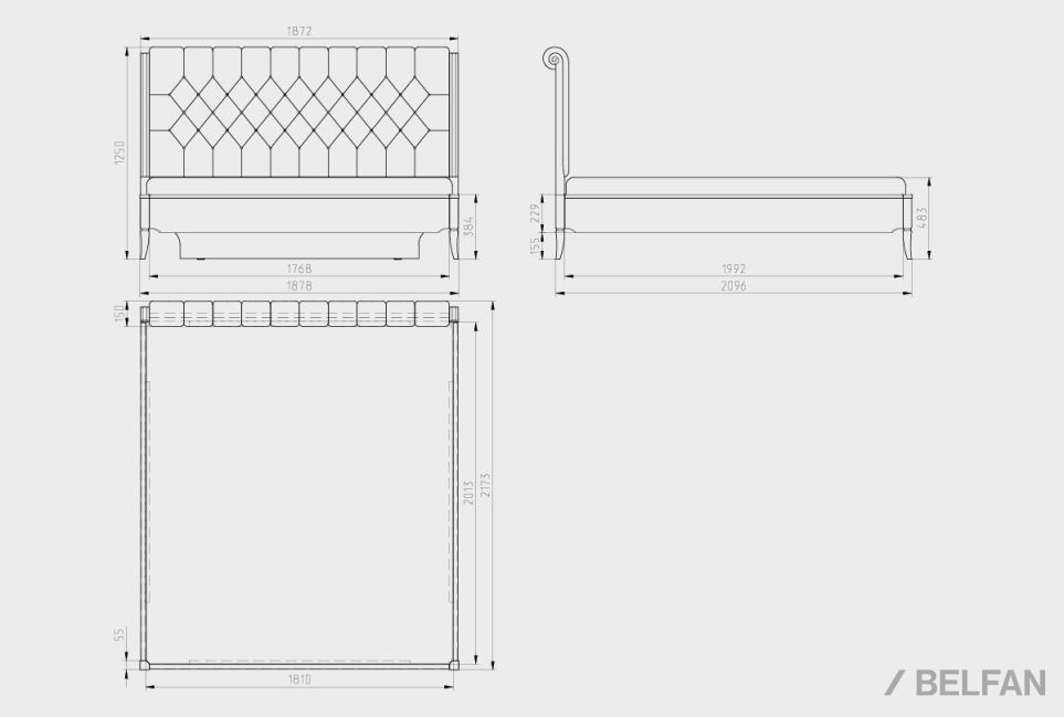 Кровать "Стюарт" (мягкое изголовье) массив и шпон дуба 6