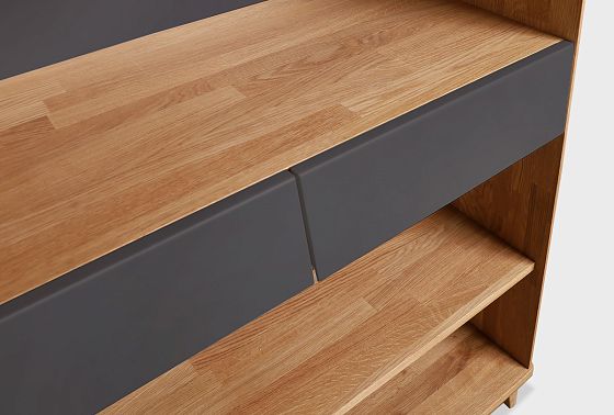 Стеллаж "Уоллстрит" (с ящиками) массив дуба, МДФ 6