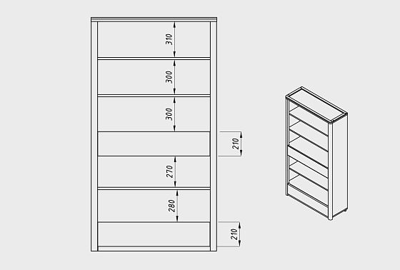 Стеллаж "Норд" (с ящиками) массив дуба 3