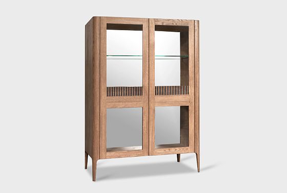 Тумба высокая "Бергамо" (стекло) массив дуба 10