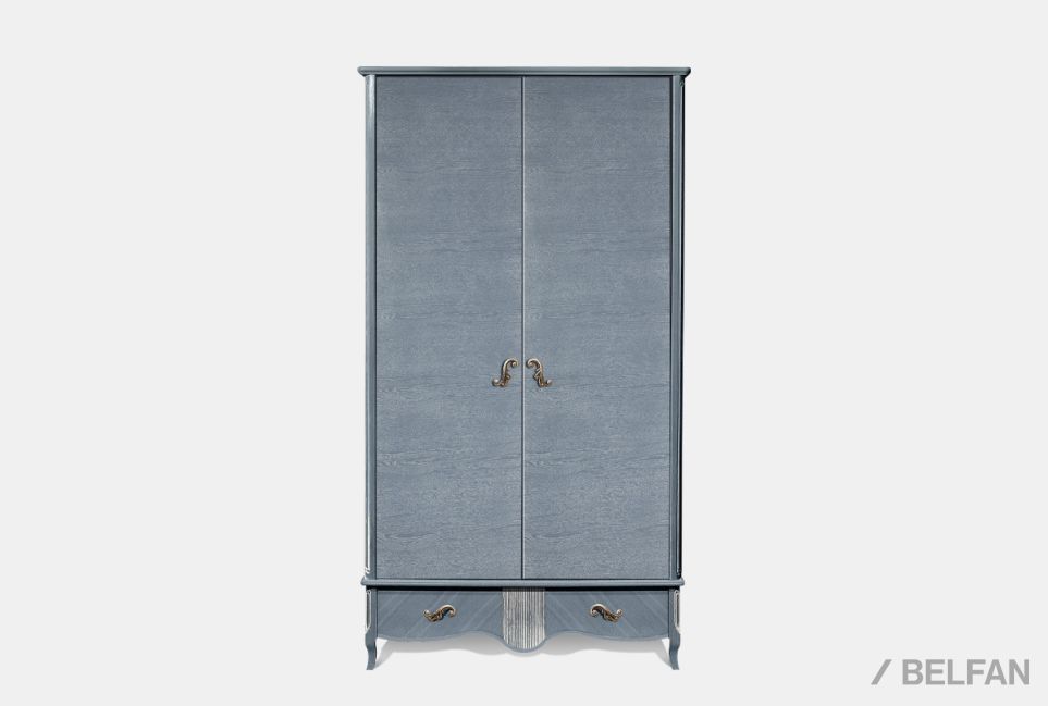 Шкаф для одежды "Катрин" 2-х дв. без зеркала массив и шпон дуба 1