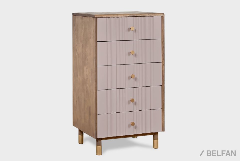 Комод "Меридиан" 5 (высокий) массив дуба, МДФ 1