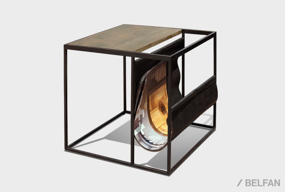 Стол журнальный "Арт" c газетницей массив дуба 1