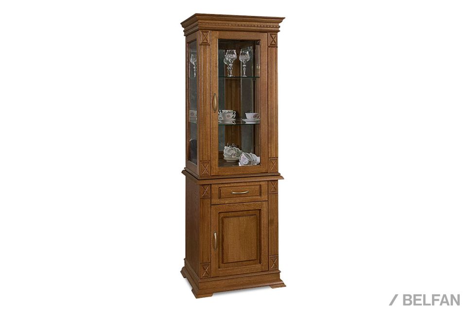 Шкаф комбинированный "Верди Люкс 1з" массив и шпон дуба 1