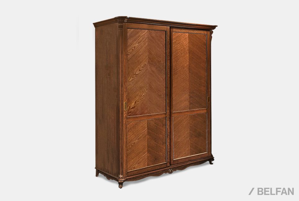 Шкаф-купе 2-х дв. "Алези" массив и шпон дуба 1