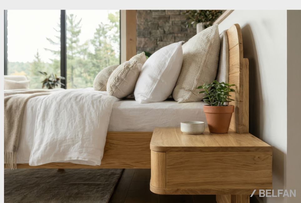 Кровать "Монблан" (с прикроватными тумбами) массив дуба 3