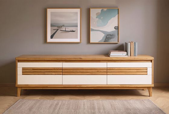 Тумба под ТВ "Уоллстрит" 170 массив дуба, МДФ 6