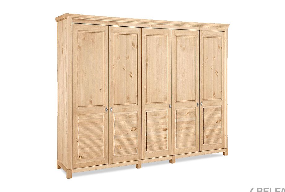 Шкаф для одежды 5-ти дв. "Рауна" 50 массив сосны 1