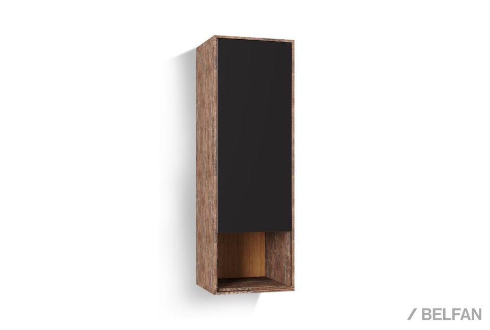 Шкаф навесной со стеклом "Монреаль" (правый) массив и шпон дуба, МДФ 1