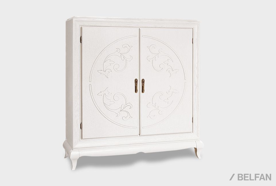 Тумба "Соната" высокая (декор) массив и шпон дуба 1