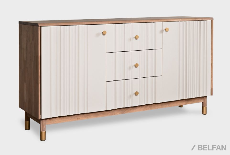 Тумба "Меридиан" 3 (с ящиками) массив дуба, МДФ 1