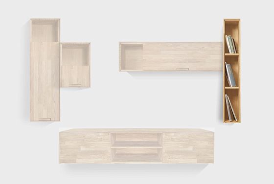 Шкаф навесной узкий "Ирвинг" 3 массив дуба 6