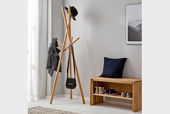 Вешалка напольная "Арт" массив дуба 3