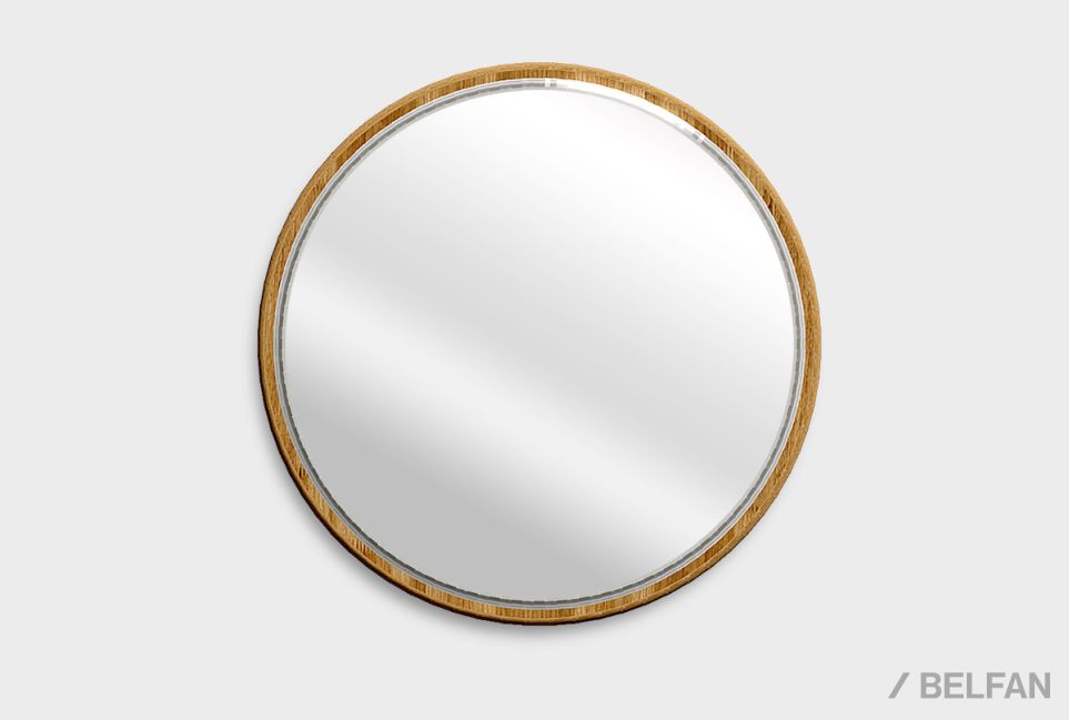 Зеркало настенное "Уоллстрит" (круглое) массив дуба 1