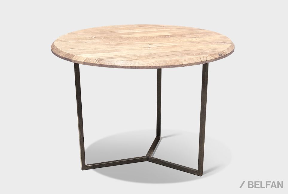 Стол журнальный "Арт" круглый 60 массив дуба, металл 1