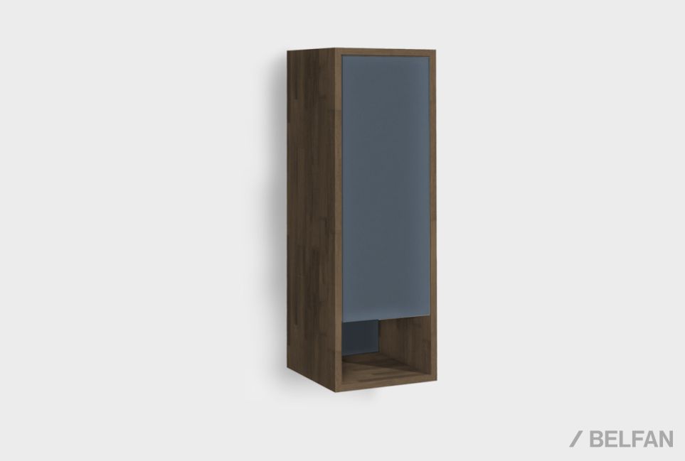 Шкаф навесной "Уоллстрит" (правый) массив дуба, МДФ 1