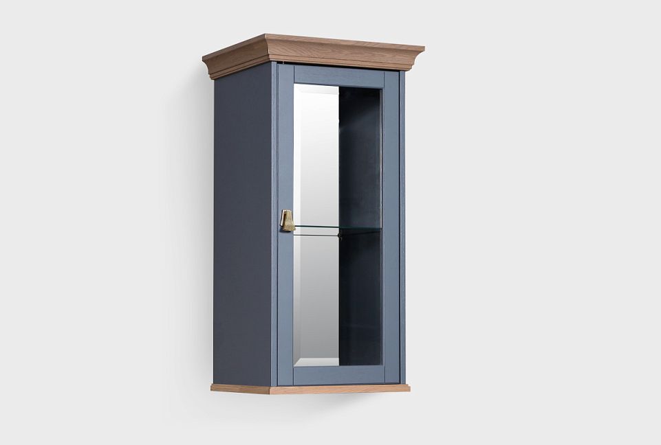 Шкаф настенный "Стюарт" стекло (правый); марено, натуральный дуб