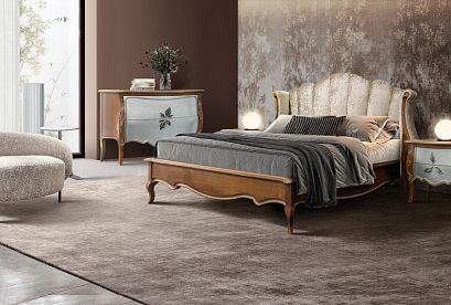 Тумба прикроватная "Трио"; *ММ-277-03; коньяк с серебряной патиной+серебро