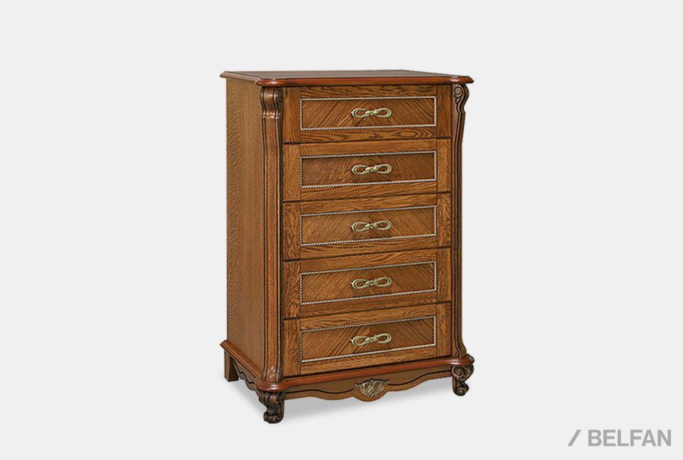 Комод высокий "Алези" 23 массив и шпон дуба 1