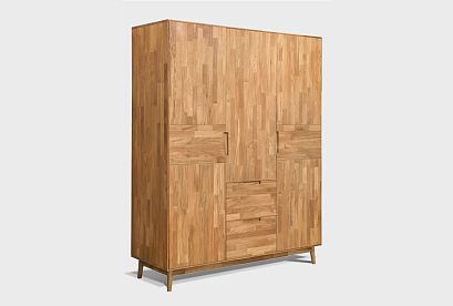 Шкаф для одежды 3-х дверный "Ирвинг"; 2 ящика; бейц-масло