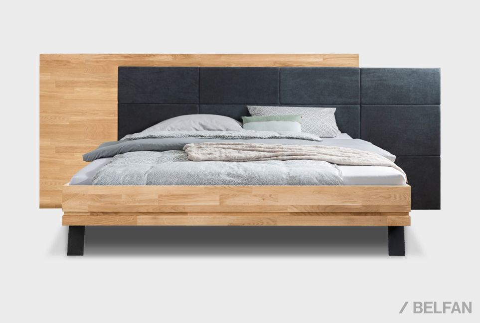 Кровать "Этна" (комбинированная) массив дуба, металл 2