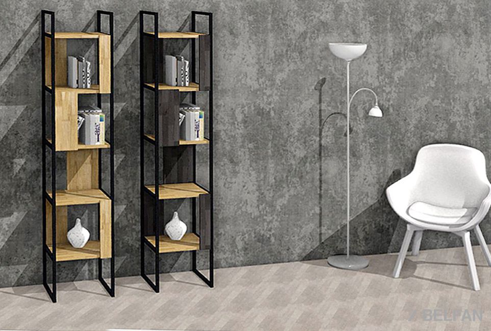 Стеллаж "Арт" 430 массив дуба, металл 2