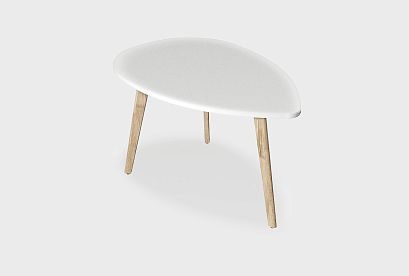 Стол журнальный "Уоллстрит" капля 266; *А-012.266; н-бейц-масло, стл-белый