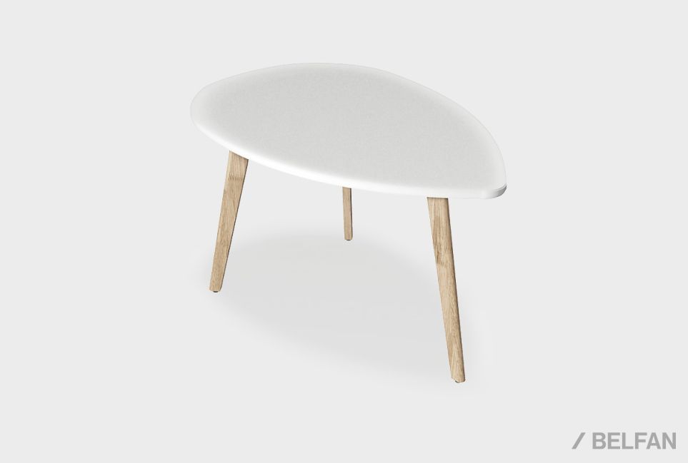 Стол журнальный "Уоллстрит" капля 266 массив дуба, МДФ 1