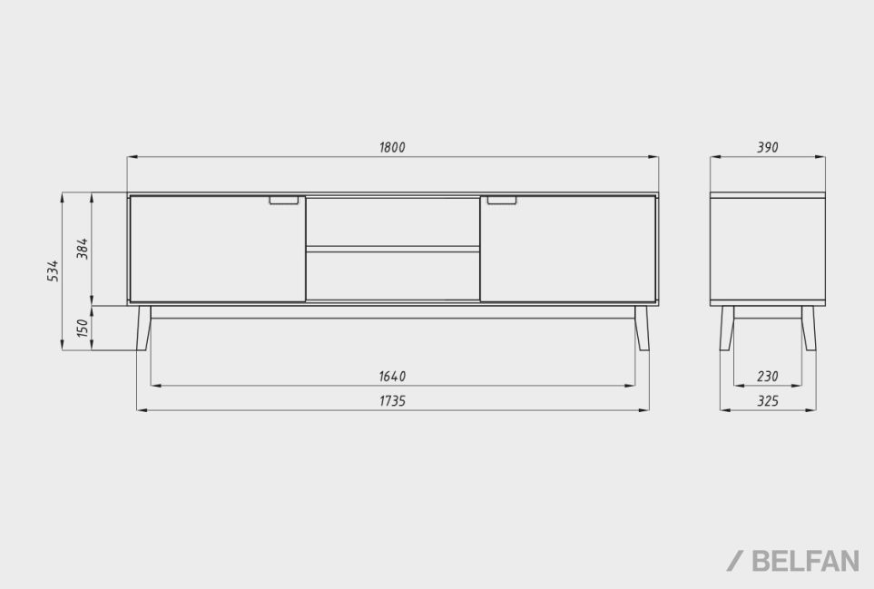 Тумба под ТВ "Ирвинг" массив дуба 2