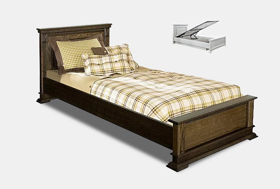 Кровать "Верди Люкс" (низкое изножье) с подъемным механизмом массив и шпон дуба 2