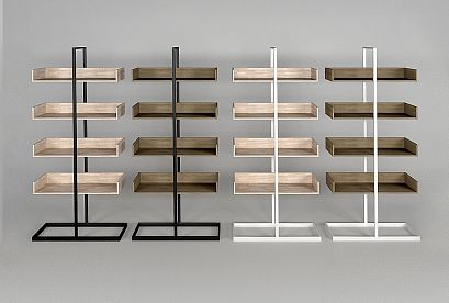 Стеллаж "Арт" 4-1; *КМ-009.206; бейц-масло, чёрный металл
