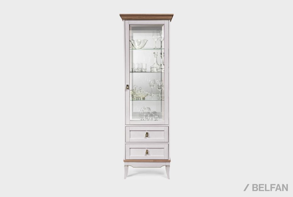 Витрина 1-но дверная "Стюарт" (правая) массив и шпон дуба 2